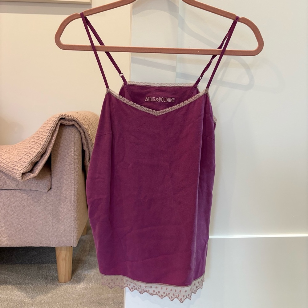 Zadig & Voltaire Purple Lace Tank
